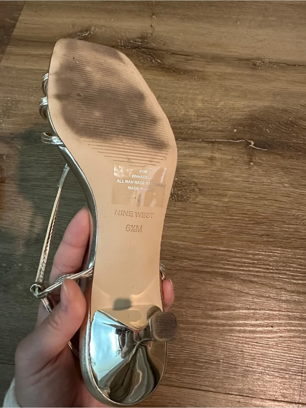 Nine West Rose Gold Strappy Knotted Slingback Heels
